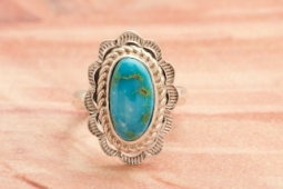 Genuine Sonoran Turquoise Sterling Silver Navajo Ring